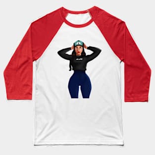 Beautiful Girl Digital Art Illustration Baseball T-Shirt